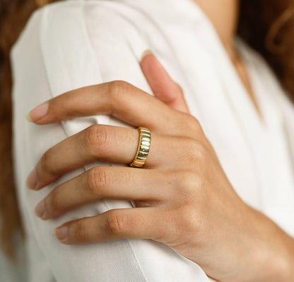 Thick Gold Minimalist Statement Ring