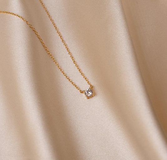 Floating Diamond Solitaire Necklace