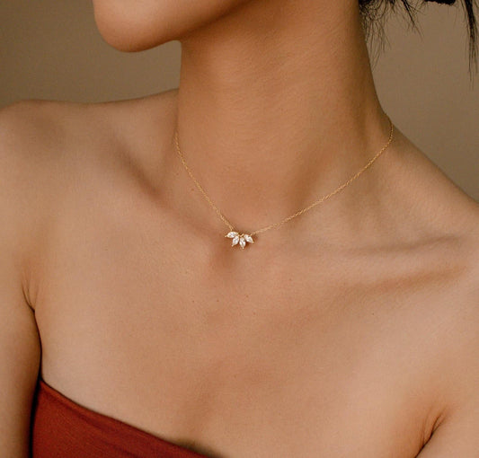 Flower Petal Diamond Necklace