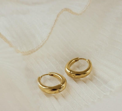 Chunky Gold Hinged Hoop Earrings