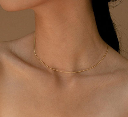 Dainty Gold Snake Chain Necklace