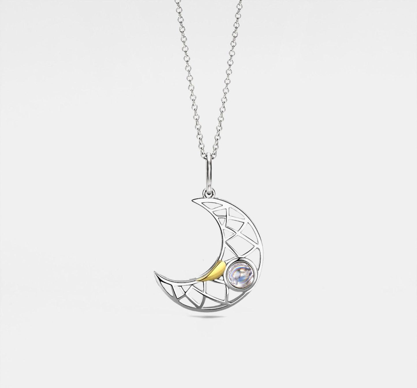 Sun Moon Projection Couple Necklace