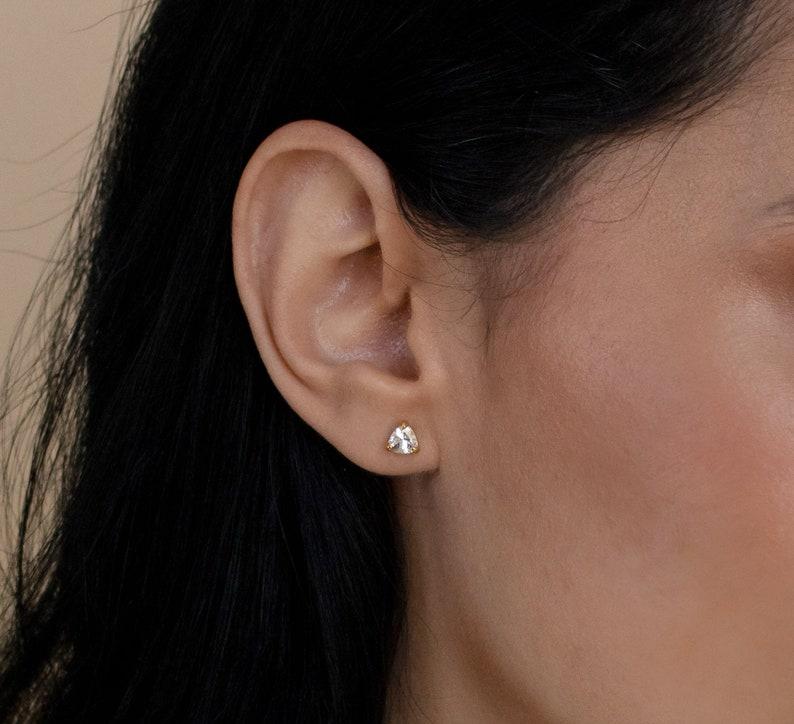 Dainty Trillion Cut Diamond Earrings