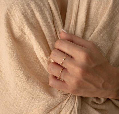 Dainty Open Diamond Cuff Ring