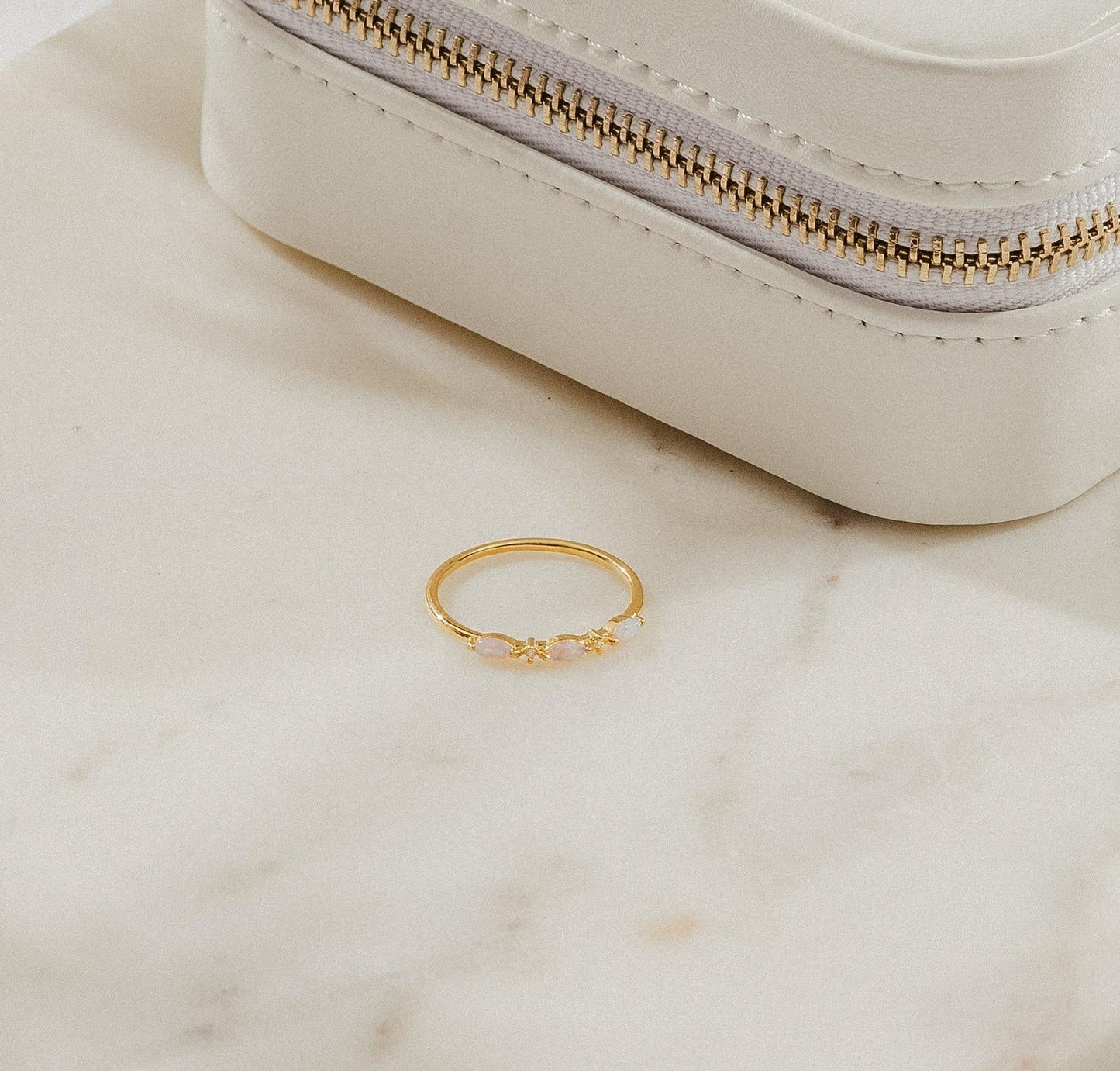 Dainty Gold Opal Marquise Ring