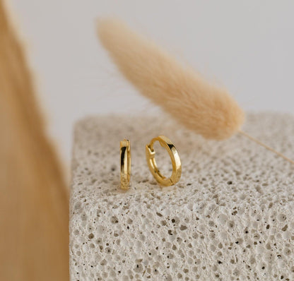 Minimalist Gold and Silver Huggie Earrings