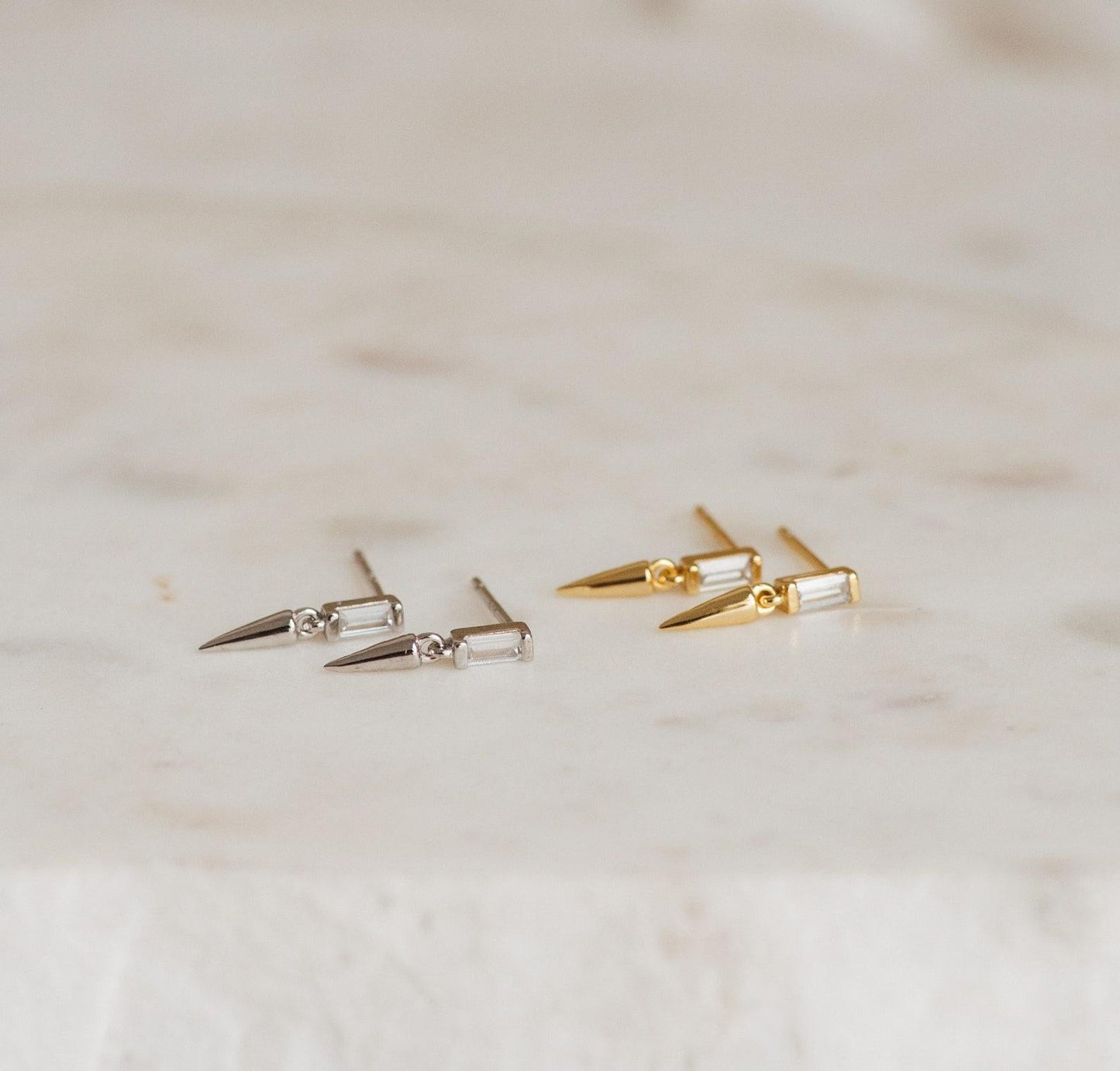 Diamond Spike Dangle Earrings