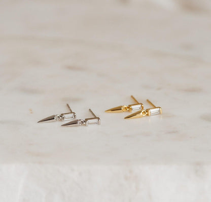 Diamond Spike Dangle Earrings