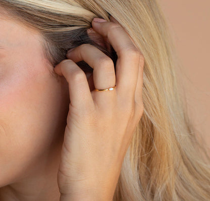 Personalized Opal Minimalist Ring