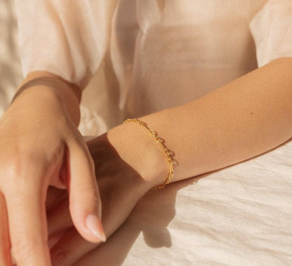 Custom Minimalist Paperclip Bracelet in Gold and Silver