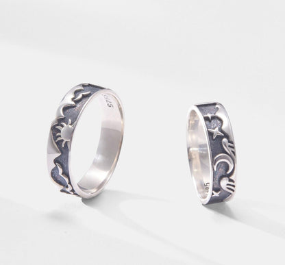 Mountain Ocean Eternity Ring in Sterling Silver