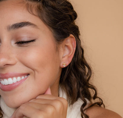 Herkimer Diamond Raw Crystal Stud Earrings