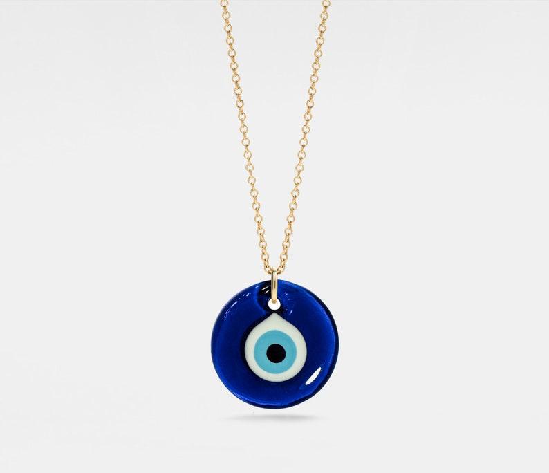 Turkish Evil Eye Layering Necklace in Silver