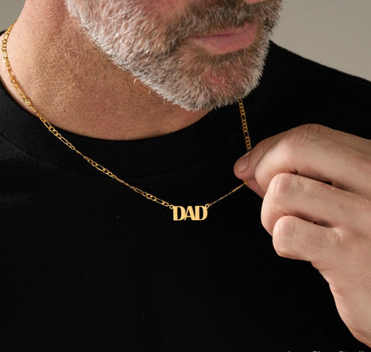 Personalized Gold Plated Dad Necklace