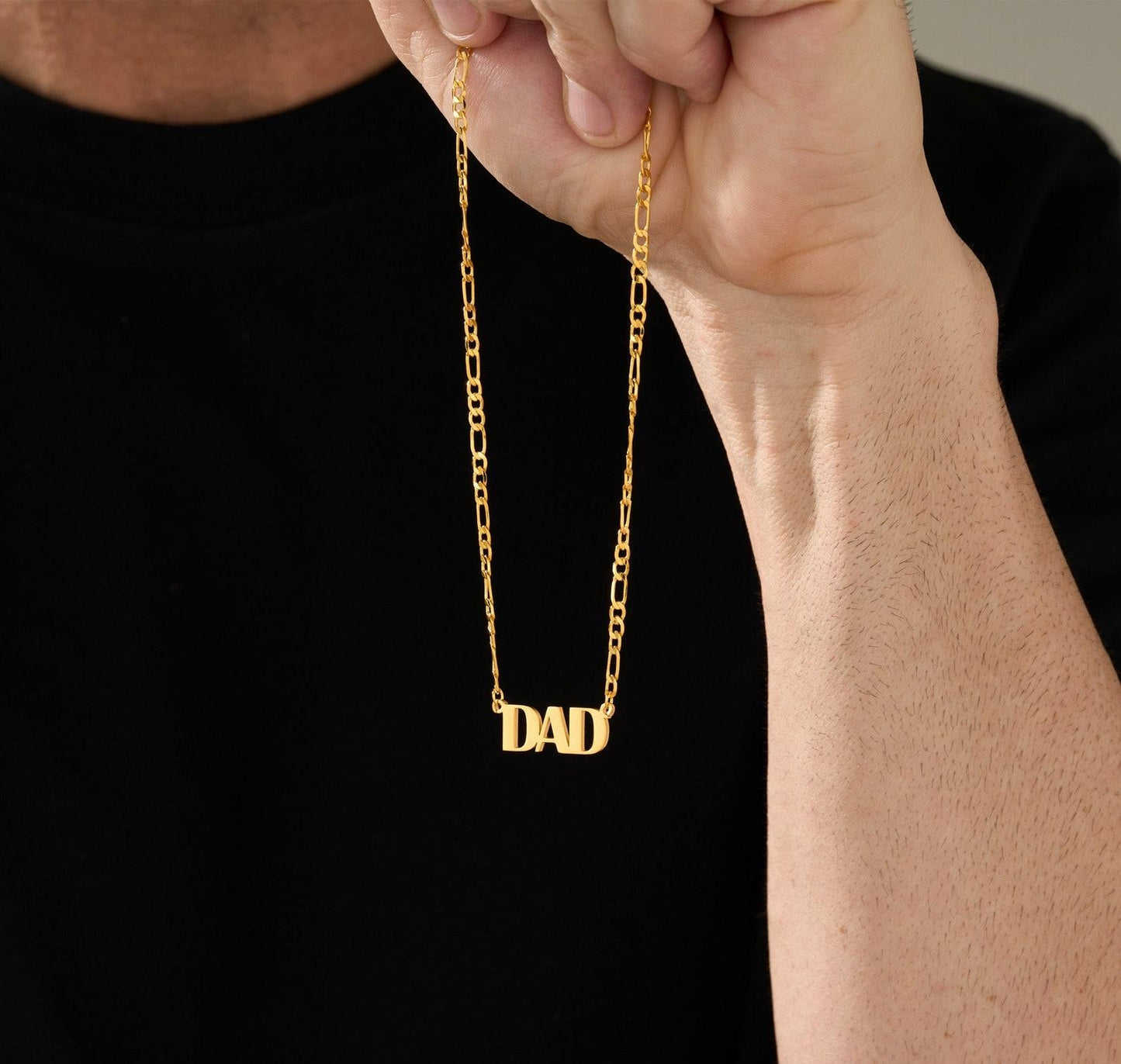 Personalized Gold Plated Dad Necklace