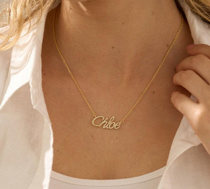 Personalized 14K Gold Plated Crystal Necklace