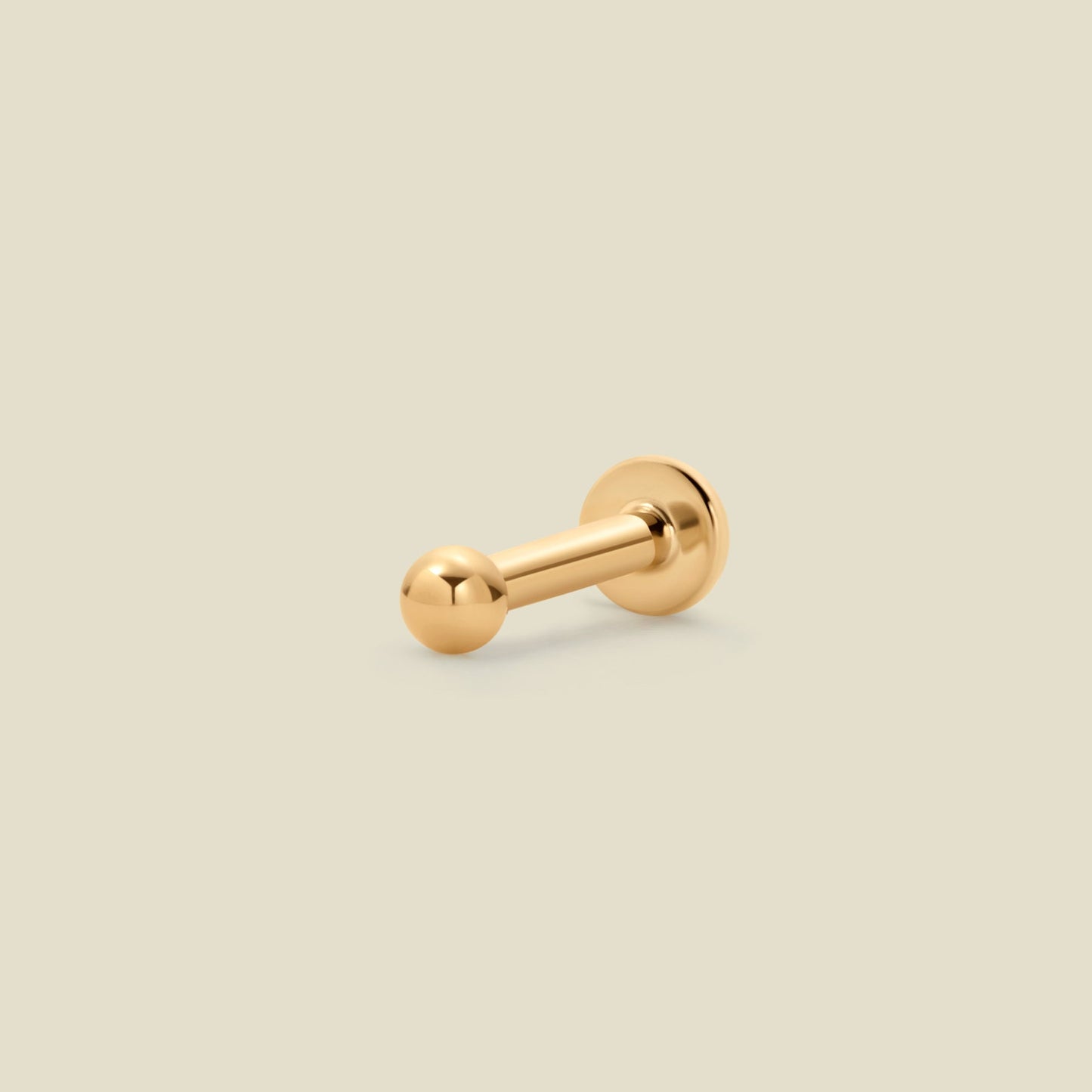 14k Flat Back Bead Stud Earrings