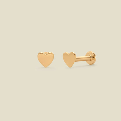 Personalized 14k Heart Stud Earrings