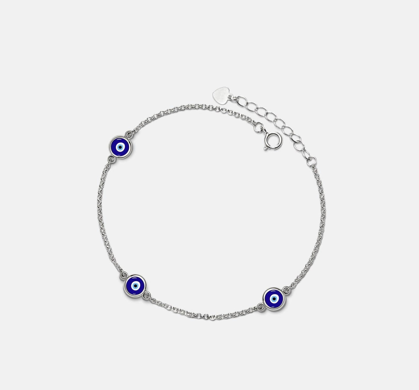 Turkish Evil Eye Silver Anklet