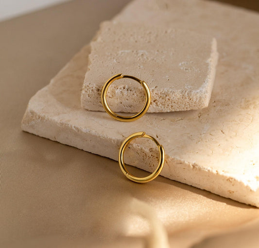 Elegant 14mm Minimalist Hoop Earrings