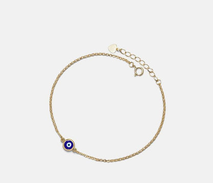 Turkish Evil Eye Sterling Silver Anklet