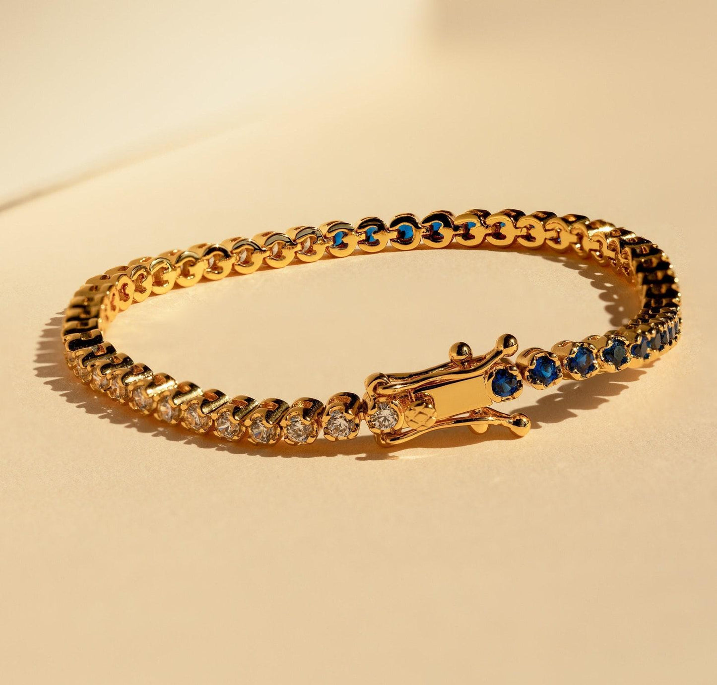 Customized Blue Diamond Tennis Bracelet