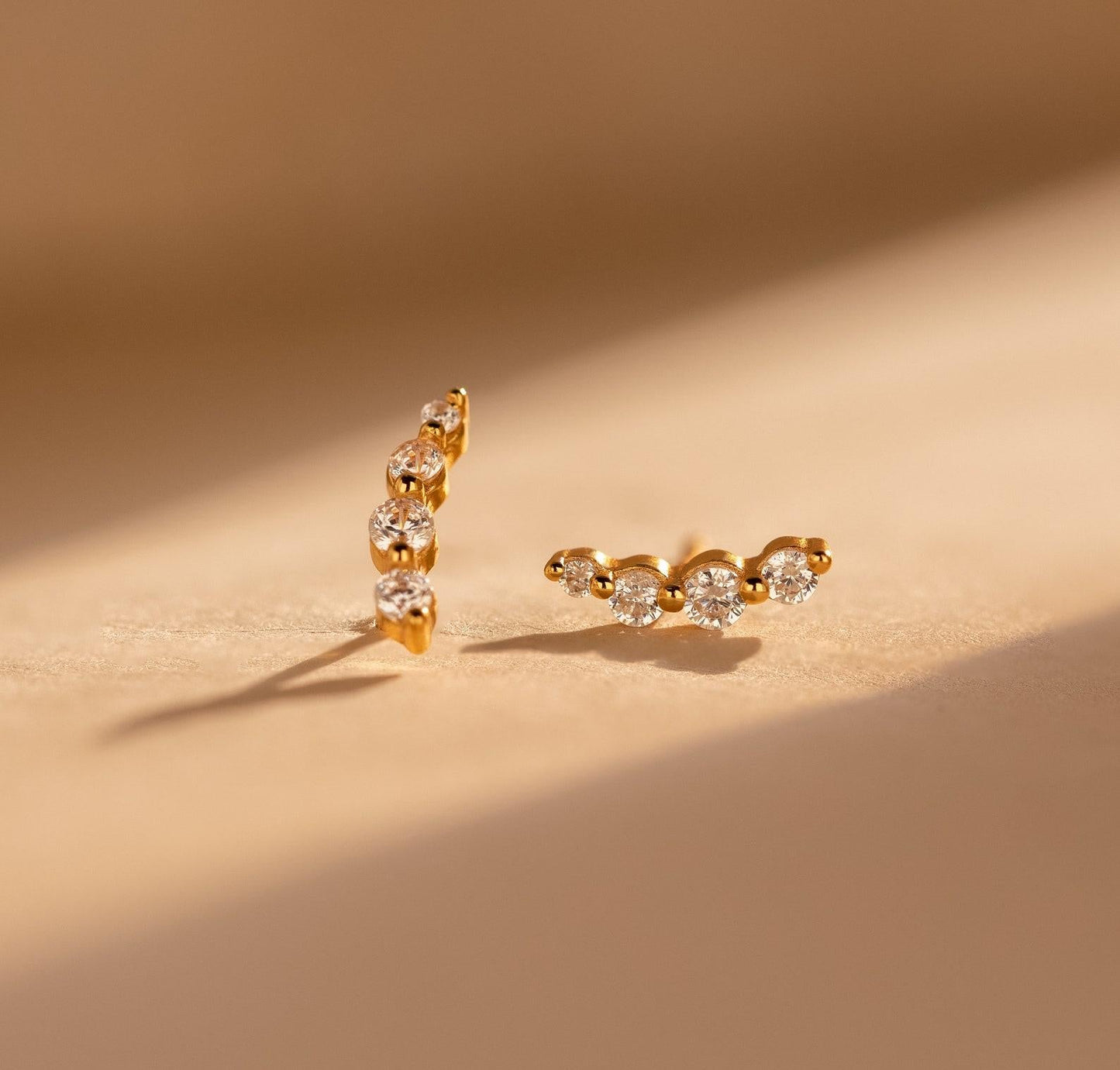 Personalized Tiny Diamond Climber Earrings