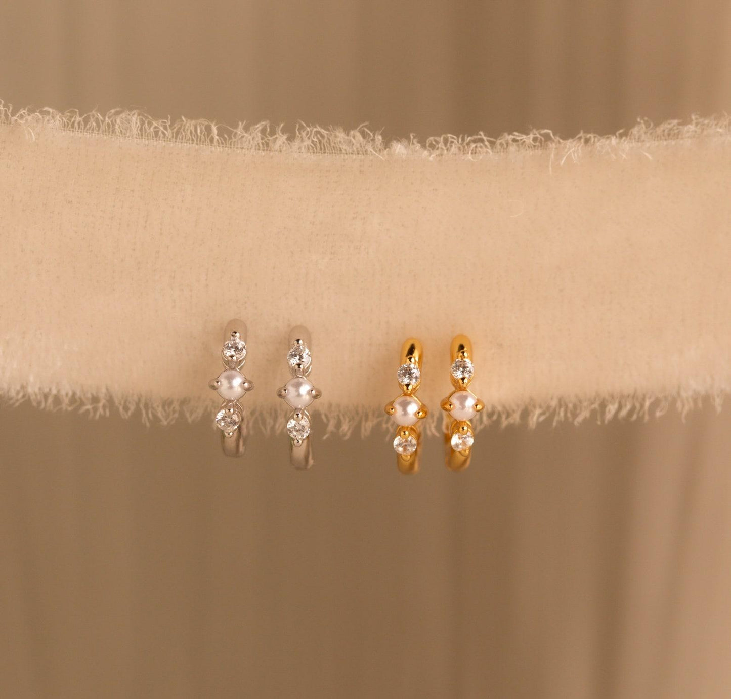 Personalized Pearl Diamond Stud Earrings