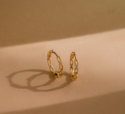 Gold Chain Hoop Earrings for Everyday Wear