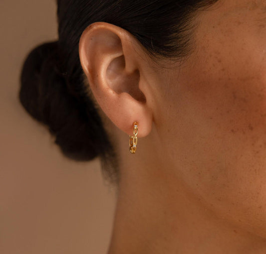 Gold Chain Hoop Earrings for Everyday Wear