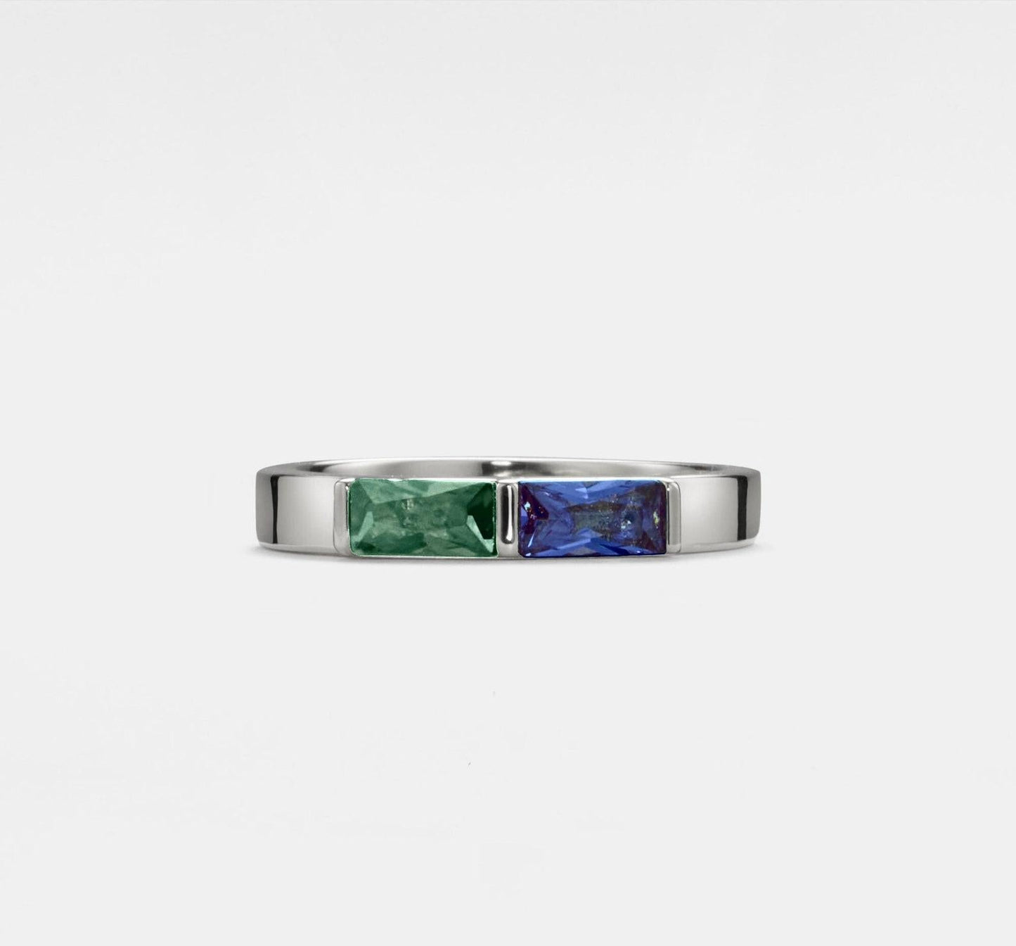 Personalized Double Birthstone Stacking Ring