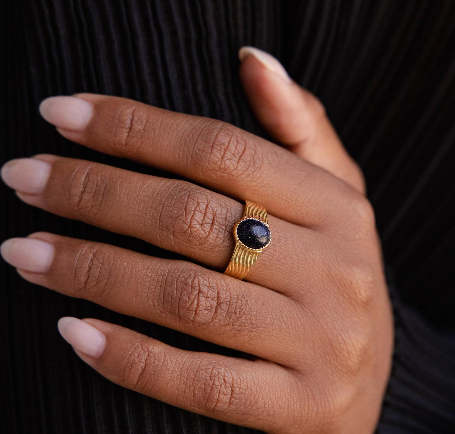 Personalized Vintage Black Signet Ring