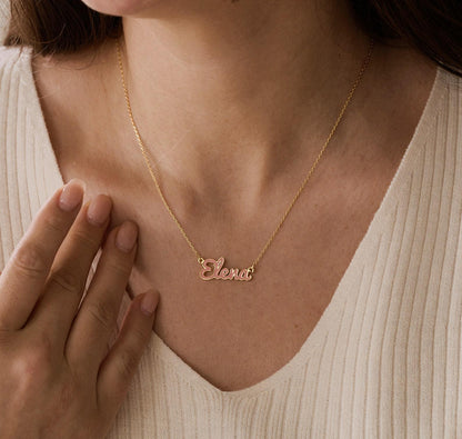 Personalized Colorful Name Necklace in Gold