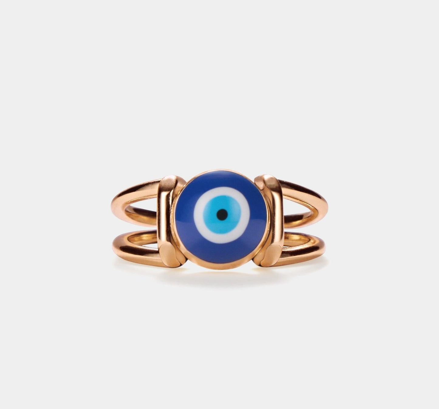 Turkish Blue Eye Gold Stacking Ring