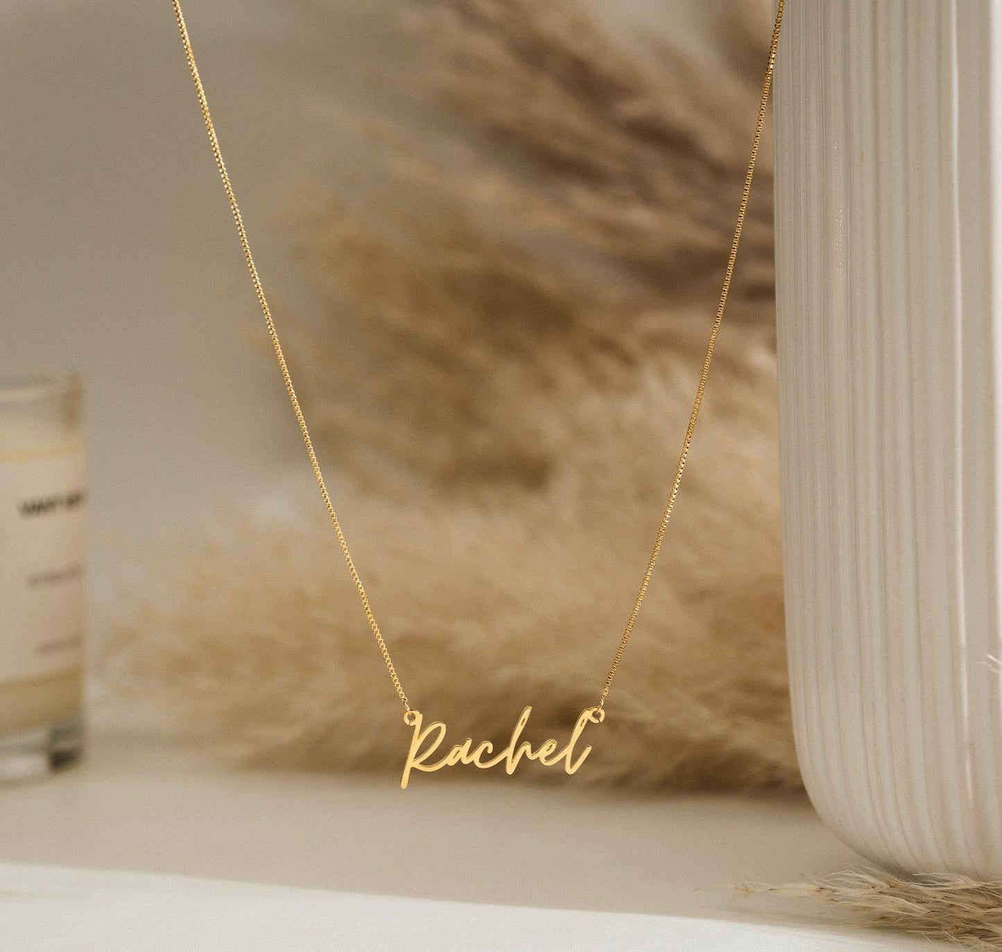 Personalized Dainty Name Necklace with Box Chain