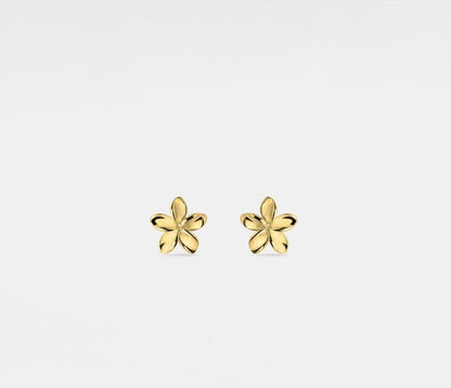 Tiny Gold Flower Stud Earrings in Silver