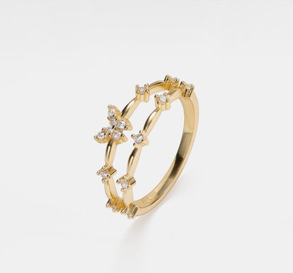 Dainty Butterfly Stacking Ring in Gold and Silver