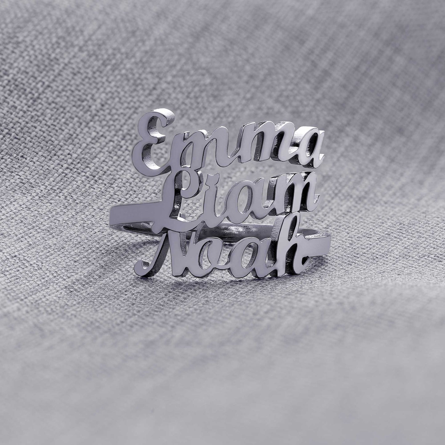 Personalized Triple Name Ring