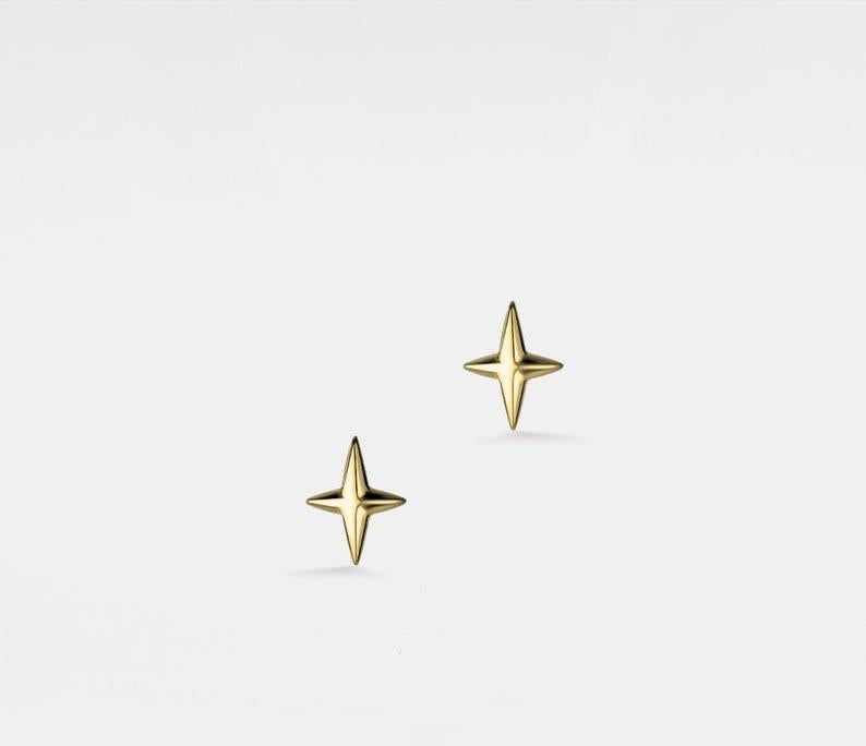 Minimalist Gold Star Stud Earrings