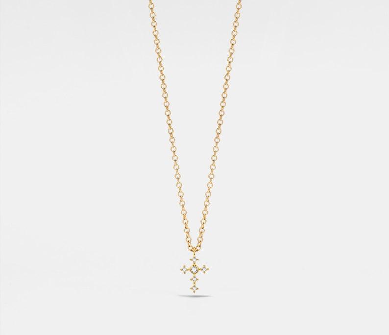 Dainty Gold Cross Layering Necklace in Silver