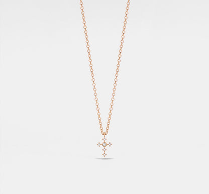 Dainty Gold Cross Layering Necklace in Silver