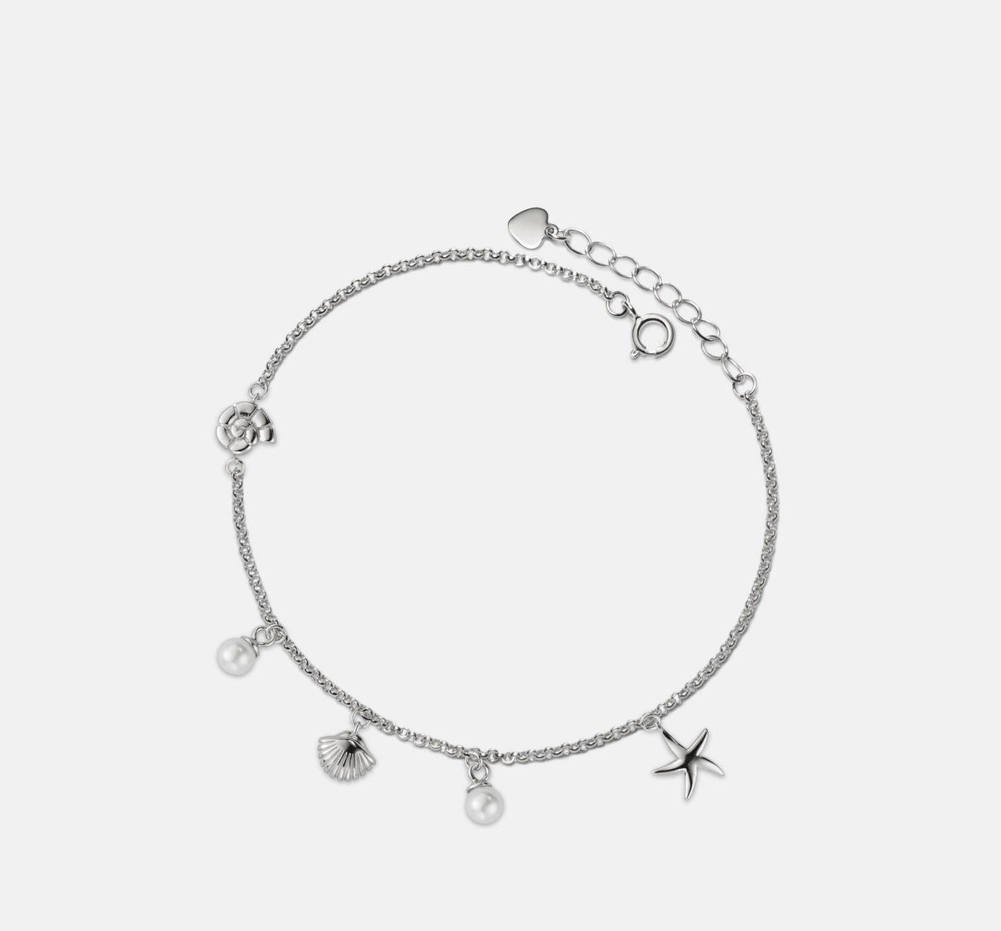 Seashell Starfish Charm Gold Anklet