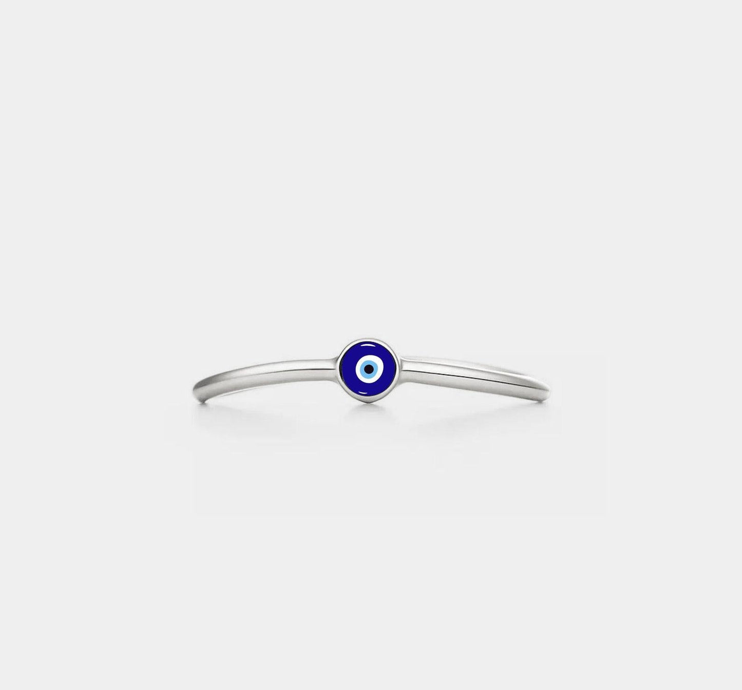 Gold Evil Eye Ocean Wave Ring in Silver