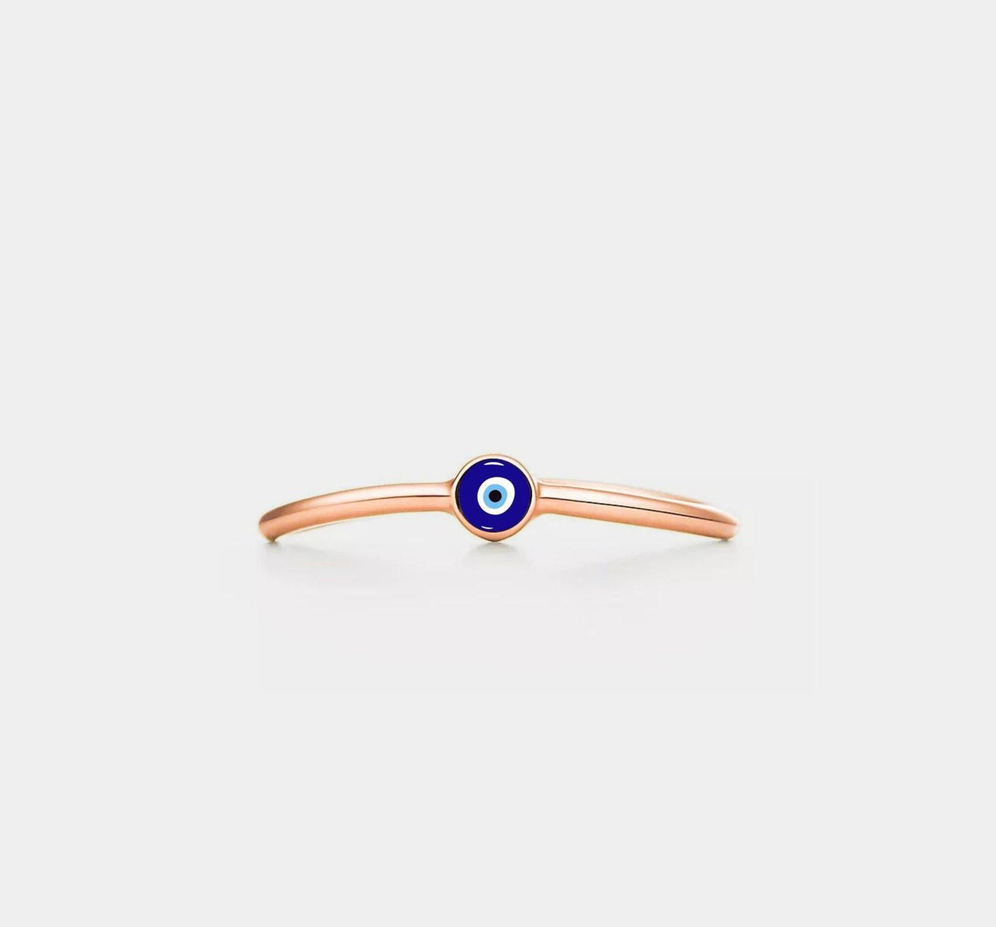 Gold Evil Eye Ocean Wave Ring in Silver