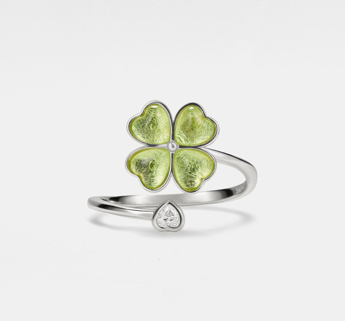 Personalized Four Leaf Clover Spinner Ring