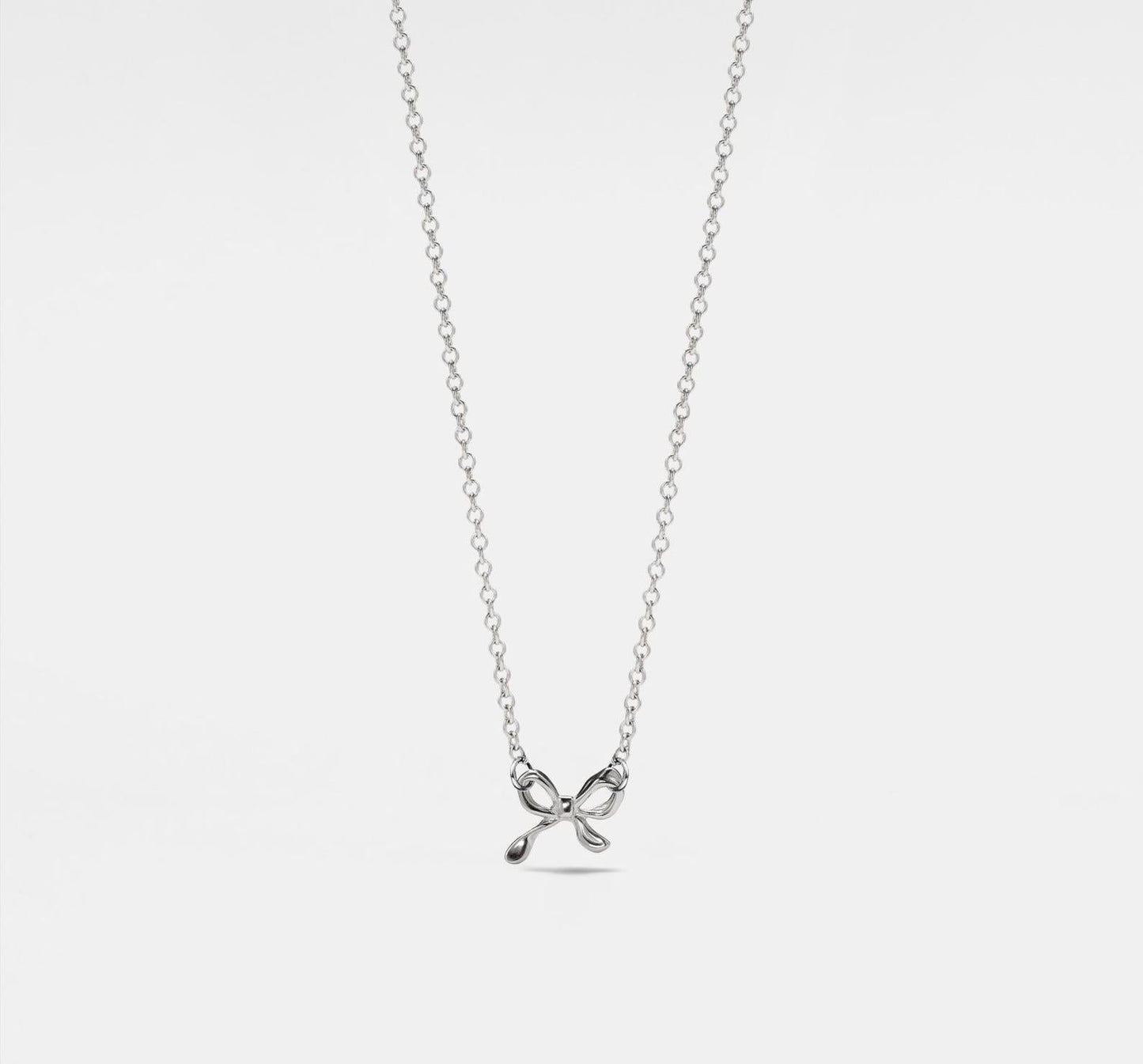 Sterling Silver Bow Tie Charm Necklace