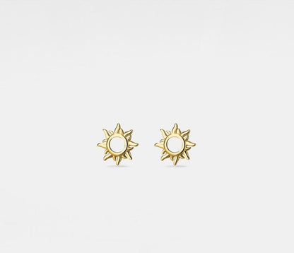 Personalized Gold Sun Stud Earrings