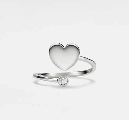 Dainty Heart Fidget Spinner Ring in Gold and Silver