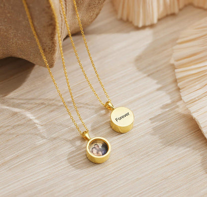 Personalized Photo Birthstone Necklace