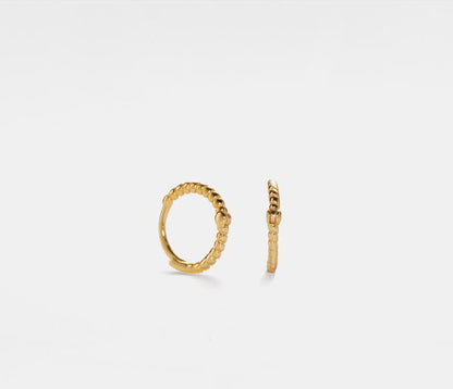 Dainty Gold Spiral Huggie Earrings